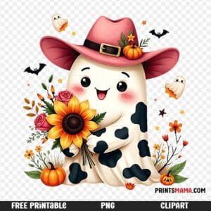 Adorable Cowboy Ghost Halloween Printable Free