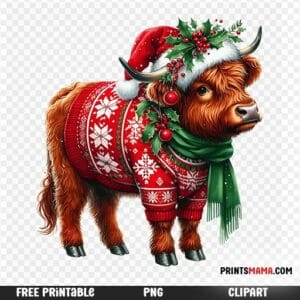 Adorable Highland Cow Christmas Printable Free Festive Download