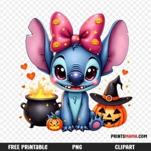 Cute Stitch Inspired Halloween Design Free Printable