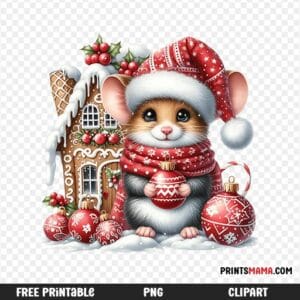 Free Printable Christmas Mouse Design gingerbread house