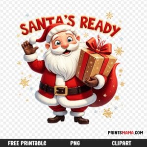 Free Printable Santa’s Ready Art Jolly Santa Claus