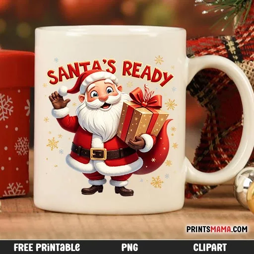 Free Printable Santa’s Ready Art Jolly Santa Claus