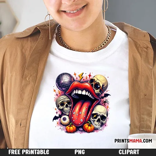 Bold Halloween Disco Skull Design Free Printable - Image 2